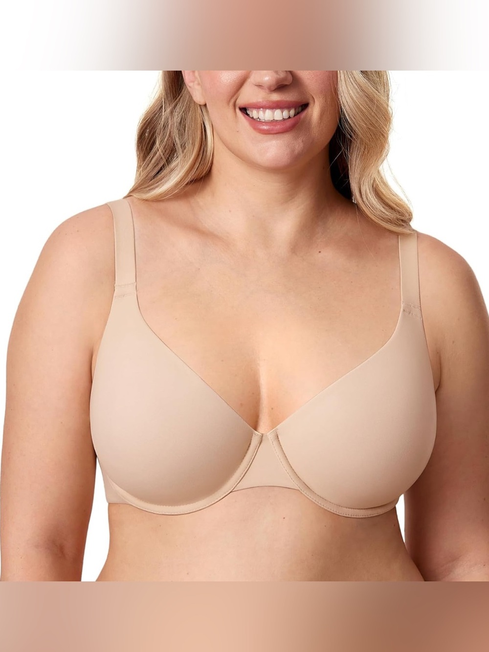 DELIMIRA Inbarely Plus Plunge Unlined Bra Underwire Full Coverage Nude Size 34H - Picture 2 of 10